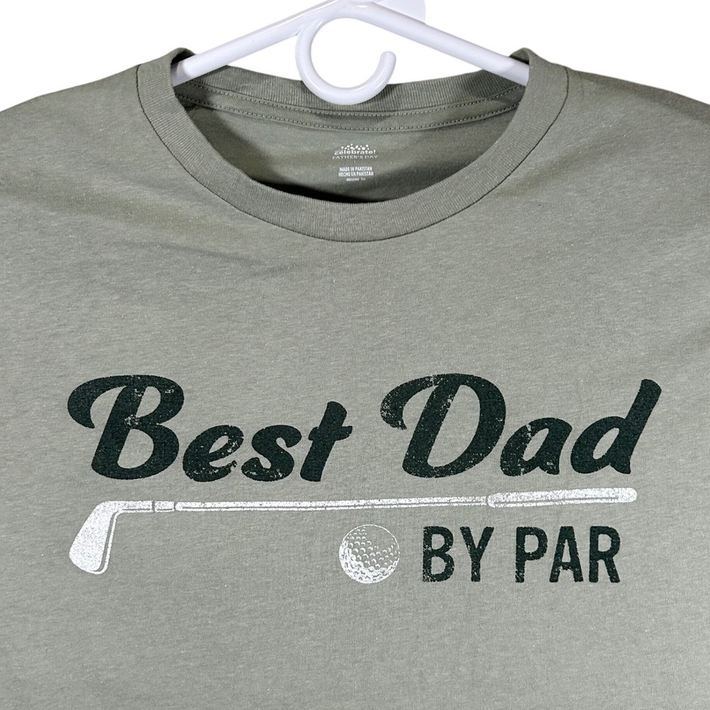 Best‎ Dad By Par Golf T-Shirt Light Green Mens Size Large New